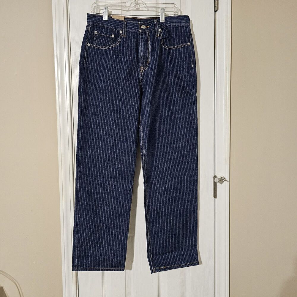 Levi’s Low Pro Blue Pinstripe High Rise Straight Leg Women's Jeans - 32x30 - NWT